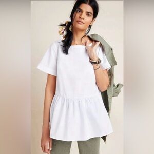 Maeve Anthropologie Darla Poplin Swing Blouse